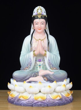 合掌观世音d菩萨合手观音坐莲南海观音菩萨像汉白玉妙善观音菩萨