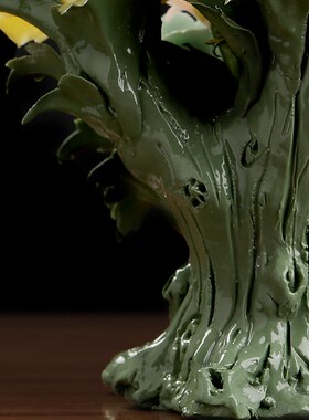 东方泥土《牡丹花树》新中式手捏陶瓷花摆件居家客厅办公室装饰品