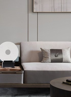 新中式大理石玉石平安扣玉璧摆件酒店办公室客厅酒柜样板间装饰品