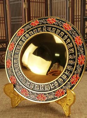 合金准提镜摆件准提宝镜准提菩萨铜镜挂饰铜镜家居客厅装饰品