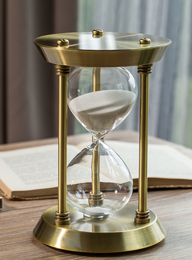 新款五金金属沙漏计时器创意结婚礼品客厅书房摆件儿童弹琴计时
