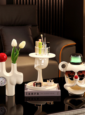 抽象艺术摆件客厅玄关电视机柜卧室床头无线充桌面装饰品乔迁礼物