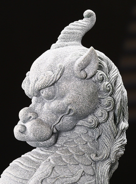 中式国潮青砂石龙生九子嘲风摆件创意客厅假山鱼缸水族造景装饰品