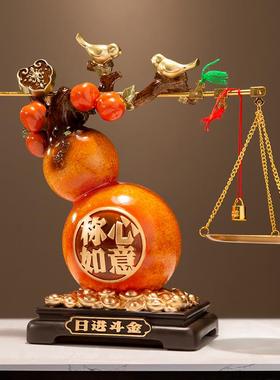 心如意葫芦摆件新中式客厅电称饰视柜酒TT5985柜装轻奢高入宅档乔