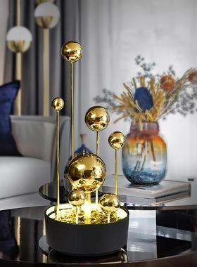 轻奢循环流简水器电视柜摆件北欧客厅水喷泉景桌面落5--地开业约