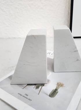 现代轻奢简约天然大石几创意书档软装摆设何样板架ERM间书理房书