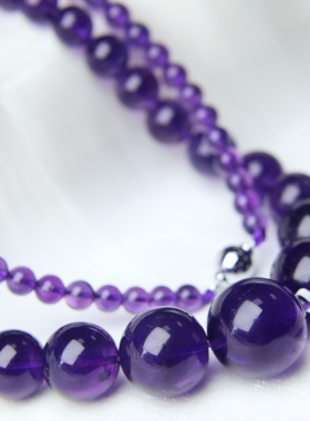 走进东非鹏飞水晶紫水晶塔链天然水晶紫色项链神秘高贵轻奢颈饰