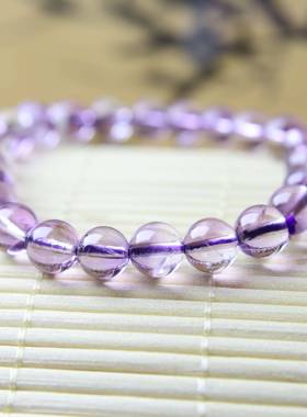 走进东非鹏飞水晶天然巴西紫水晶手串手链紫色时尚简约女朋友礼物