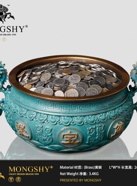 铜实心聚宝盆大号摆件家居装饰品工艺品聚宝盆礼品摆件