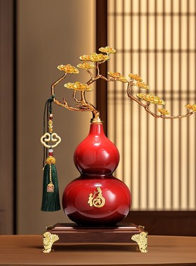 祥云五福葫芦摆件新中式客厅玄关酒柜装饰办公室乔迁新居礼品