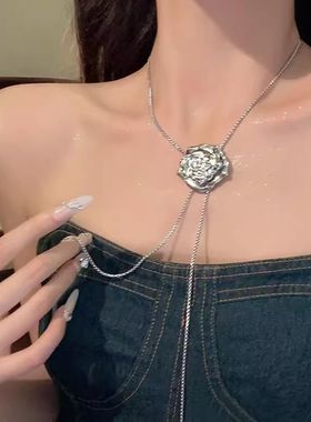 溺与花色~可抽拉蝴蝶项链女轻奢小众choker项圈锁骨脖颈链配饰潮