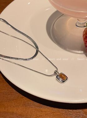 美拉德双层虎眼石蛇骨链项链女