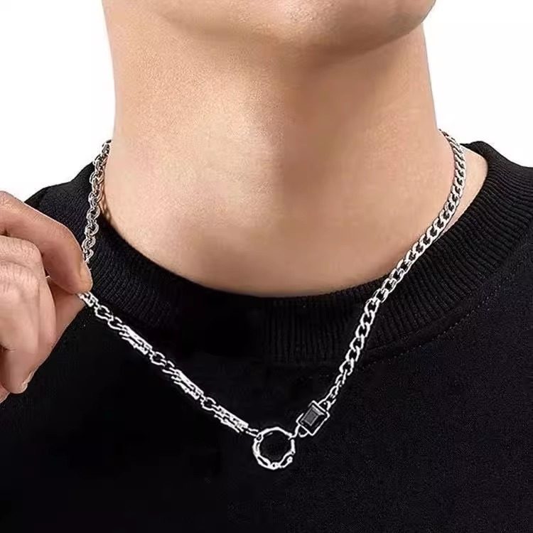 Wang Jiaer's same necklace men's trendy high-end autumn and winter irregular necklace men's sweater sweater chain accessories