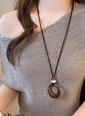 复古民族风不规则圆环毛衣链