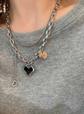 秋冬新款韩系轻奢镶钻珍珠毛衣链