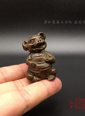 实心铜生肖猪摆件 铜小猪可爱铜猪摆件四只小猪创意香插茶宠