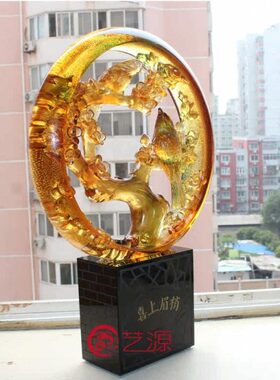 琉璃结婚摆件创意家居卧室装饰品喜上眉梢闺蜜结婚礼品情人节礼物