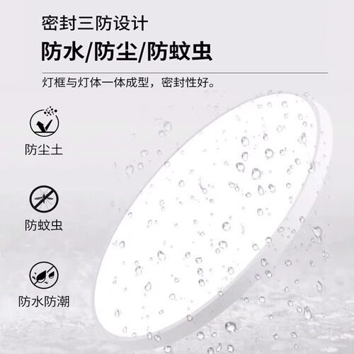 OP照明超薄led三防吸顶灯圆形防水卫生间浴室阳台卧室厨卫过道灯 - 图0