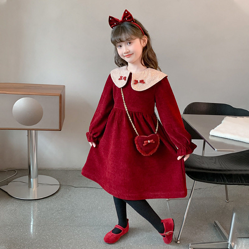 女童冬装加绒连衣裙2026新款儿童秋冬款加厚裙子公主裙拜年礼服裙,淘宝优惠券,粉丝福利购,淘宝优惠卷