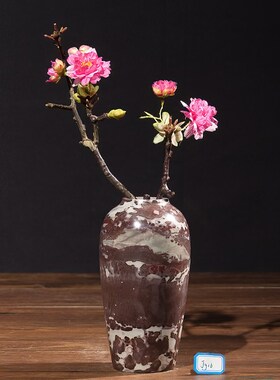 内有多款天然草花石国画石奇石工艺品中式摆件免漆打蜡将军瓶花瓶