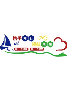 办公室墙面装饰公司企业文化墙员工团队励志标语墙贴会议氛围布置