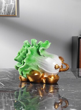 招财玉白菜摆件店铺开业礼品客厅办公室百财家居白菜工艺品装饰定