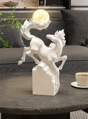 马到成功摆件高级感夜灯客厅生肖马工艺品玄关酒柜装饰品开业礼品