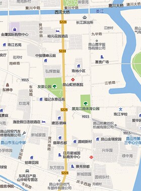 2024新款昆山市城区地图办公室挂图高清防水墙壁T装饰实物推荐定