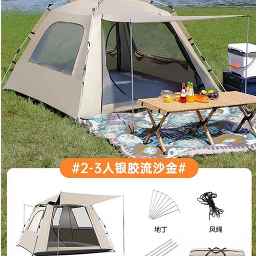 天幕帐篷二合一外户全自动速开露营落地窗牛津防水轻便折叠帐篷 - 图0