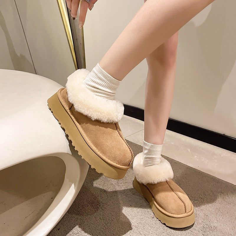 大码雪地靴女41-43加肥加宽42码靴厚底短靴2024新款保暖防滑棉鞋,淘宝优惠券,粉丝福利购,淘宝优惠卷