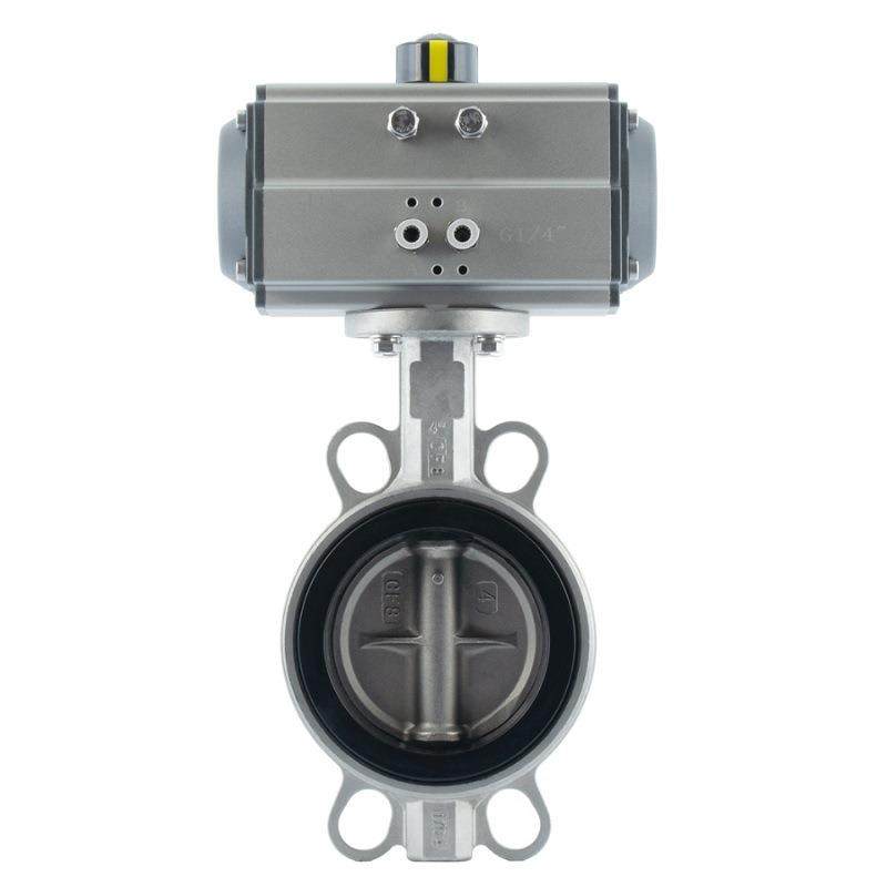 304 316L不锈钢对夹式气动蝶阀D671X-16P/RL耐酸碱橡胶软密封碟阀,淘宝优惠券,粉丝福利购,淘宝优惠卷