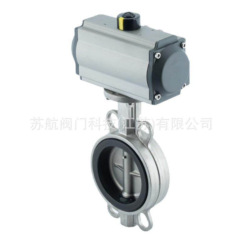 304 316L不锈钢对夹式气动蝶阀D671X-16P/RL耐酸碱橡胶软密封碟阀,淘宝优惠券,粉丝福利购,淘宝优惠卷