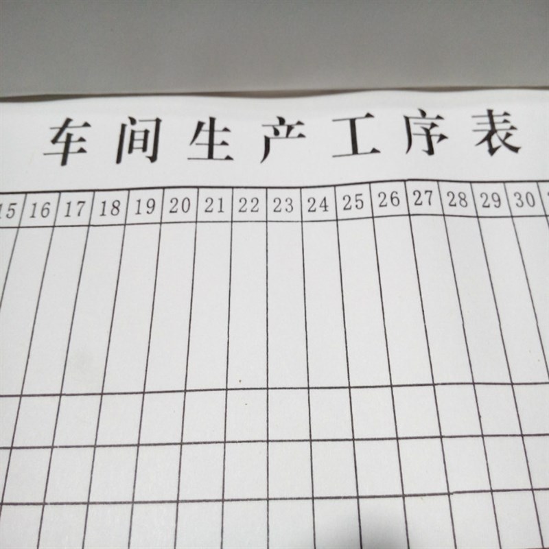 服装厂工厂车间生产工序表 生产数据H登记表 工序登记表记录本 - 图0