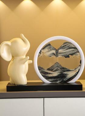 现代简约桌面玄关沙漏流沙画 画摆件家居客厅酒柜电视柜装饰品礼