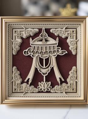 梯木叠雕轻奢高档摆件酒柜玄关客厅装饰品办公室摆设乔迁新居礼品