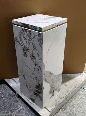 简约轻奢岩板底座摆件别墅玄关C客厅落地装饰立柱创意摆台基座