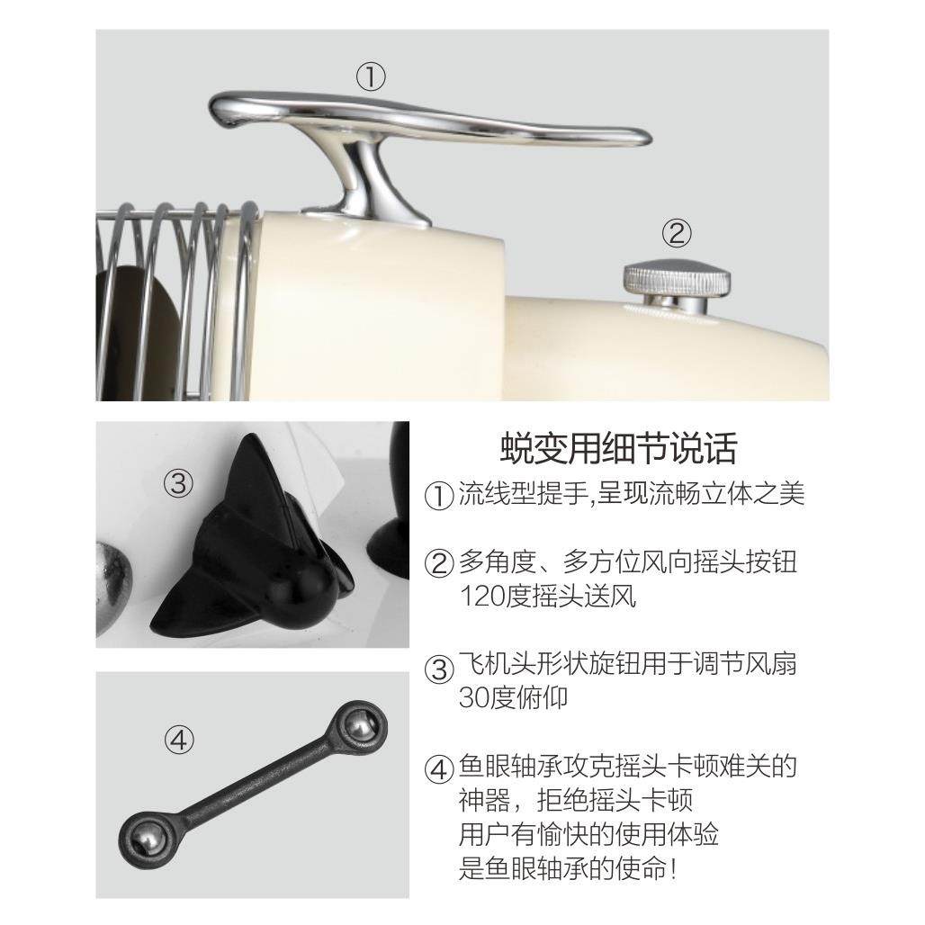 IMASU复古电风扇电影港台明星家用摇头怀旧个性彩色仿古循环台扇 - 图1