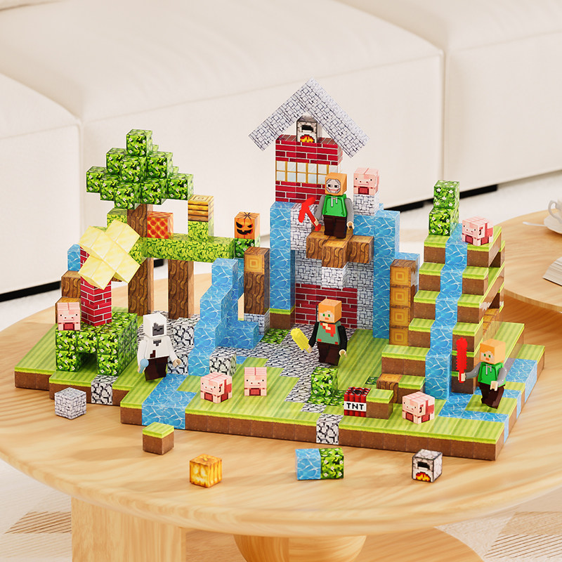 随机50粒！我的世界磁力方块积木