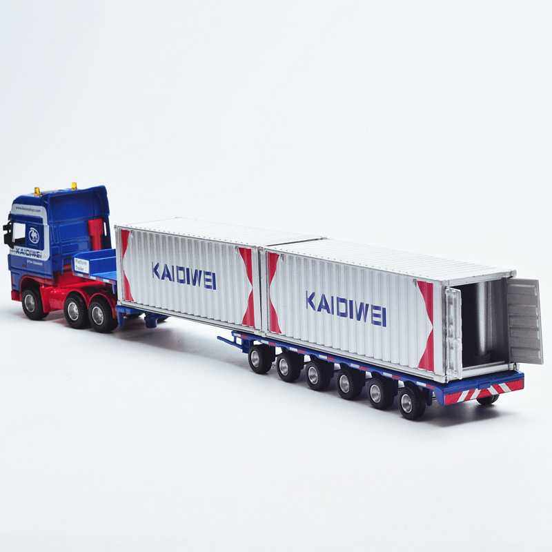 正版凯迪威1:50合金重型集装箱平板运输车模型货柜车玩具现货,淘宝优惠券,粉丝福利购,淘宝优惠卷