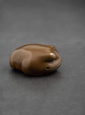 官作金蟾手把件男士随身把玩铜摆件文玩工艺品手捻解压盘蟾蜍茶宠