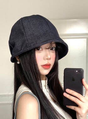 牛仔短檐渔夫帽女韩版百搭