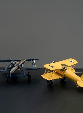 【官方旗舰店正品】复古美式二战飞机模型铁艺摆件家居工艺品酒柜