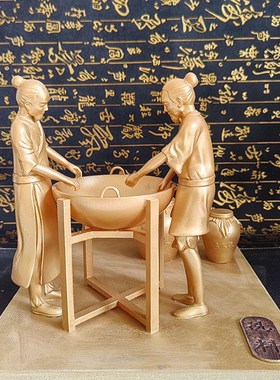 酿酒工艺流程雕塑酒文化沙盘微缩场景人物模型雕像酒馆摆件定制