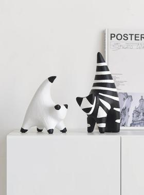 高级感抽象艺术小猫现代样板间酒柜书房家居装饰品摆件创意摆设