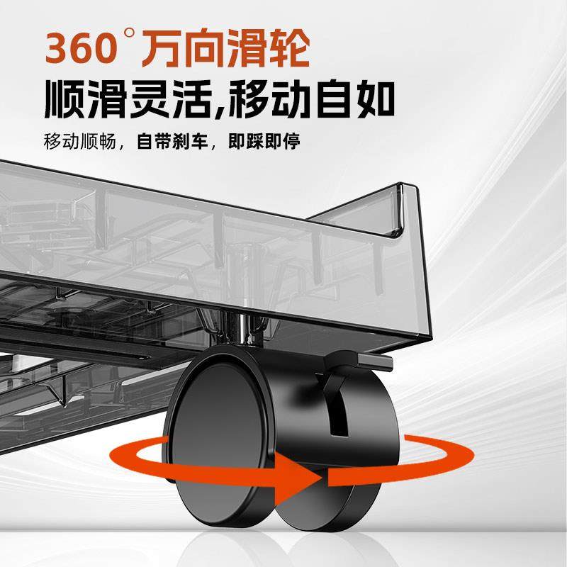 Computer host bracket with pulleys removable telescopic desktop chassis base elevated home office Kaiqi