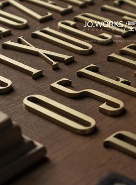 JO.WORKS 欧式黄铜英文字母墙贴酒店商业空间门牌创意定制广告字
