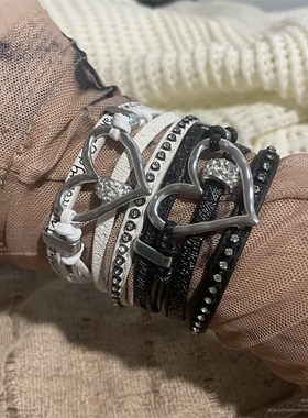 复古vintega古着爱心手链高级感民族风男女Y2K辣妹手环小众新款