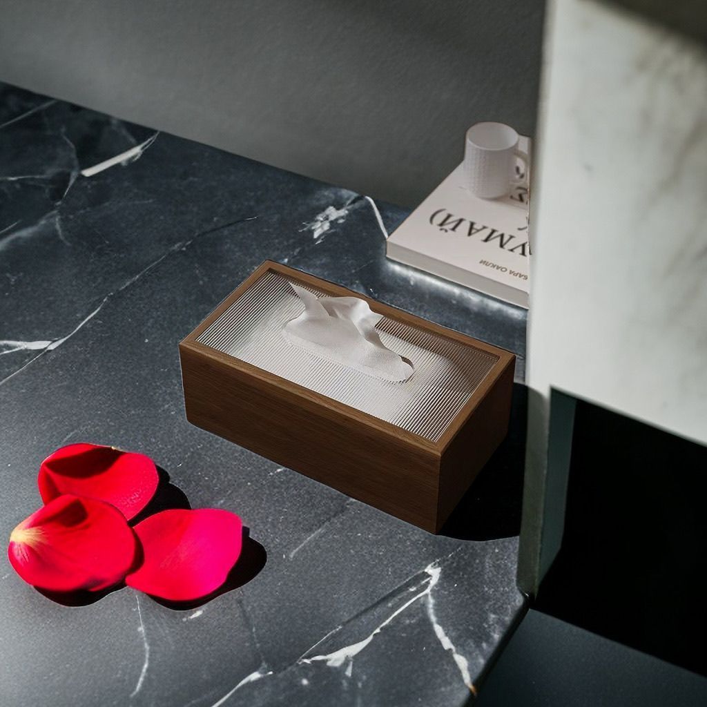 木质高档纸巾盒家用客厅茶几简约酒店轻奢中式纸盒桌面餐厅收纳盒 - 图1