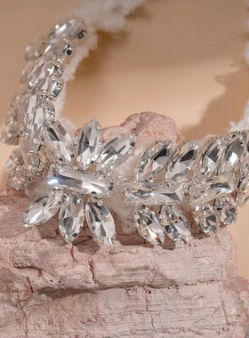 法式超闪水晶锁骨项链女款轻奢