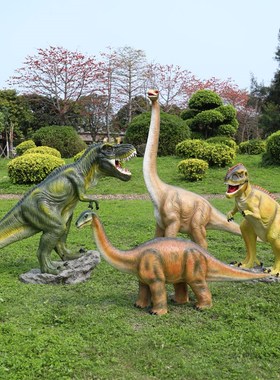 大型仿真恐龙雕塑户外游乐场公园景区装饰品摆件玻璃钢动物霸王龙